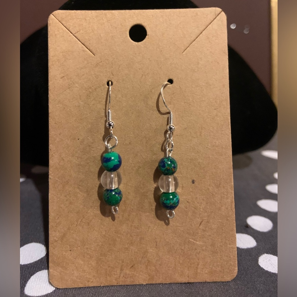 Cute handmade sterling silver bead earrings, NWOT